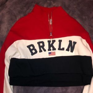 Brooklyn cropped quarter zip sweatshirt